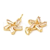 Rack Plating Brass Pave Clear Cubic Zirconia Pendants KK-Z026-14G-2