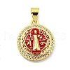 Rack Plating Brass Micro Pave Cubic Zirconia Pendants KK-B091-22G-05-1