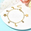 304 Stainless Steel Cable Chain Charm Bracelets for Women BJEW-JB11363-1