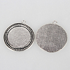 Tibetan Style Alloy Pendant Cabochon Settings X-TIBEP-N003-67AS-2
