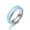 Luminous 304 Stainless Steel Flat Plain Band Finger Ring LUMI-PW0001-117C-04-1