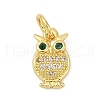 Brass Micro Pave Cubic Zirconia Charms KK-G526-07G-1