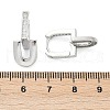 Brass Clear Cubic Zirconia U-Shaped Hoop Earrings EJEW-Q016-20P-3