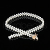 White Acrylic Pearl Beaded Elastic Chain Belts with Alloy Buckles WG1BD5E-09-1