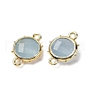 Brass Natural Natural White Jade Imitation Aquamarine Connector Charms KK-Z096-01G-05-2