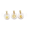 3Pcs 3 Styles Natural Freshwater Shell Geometric Charms PALLOY-JF03514-01-1