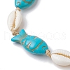 Natural Shell & Synthetic Turquoise Braided Bead Bracelets AJEW-AN00562-03-3
