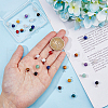 30pcs 15 Styles Natural Mixed Gemstone Round Charms PALLOY-AB00240-3