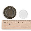 25mm Transparent Glass Cabochons and Vintage Alloy Flower Brooch Cabochon Bezel Settings DIY-X0189-AB-NF-3