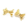 Bowknot Rack Plated Brass Stud Earrings for Women EJEW-Z051-06G-2