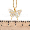 Brass Micro Pave Clear Cubic Zirconia Pendant Neckalces for Women NJEW-C076-19G-5