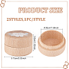 2Pcs 2 Styles Round Wood Deciduous Teeth Storage Boxes CON-FG0001-09-2
