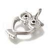 Owl Rack Plating Brass Micro Pave Cubic Zirconia Pendant KK-H485-17P-2