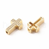 Rack Plating Brass Cubic Zirconia Beads KK-B051-06G-3