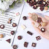 SUNNYCLUE 60Pcs 15 Styles Opaque Resin Imitation Chocolate Cabochons CRES-SC0002-67-3