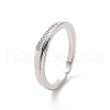 Clear Cubic Zirconia Open Cuff Ring RJEW-H127-05P-1