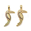 Brass Micro Pave Cubic Zirconia Pendants KK-M325-17B-G-1
