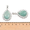 Natural Amazonite & Rhinestone Pendants G-K338-31P-04-3
