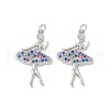 Brass Micro Pave Cubic Zirconia Pendants KK-E068-VB140-2
