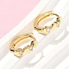 Heart Brass Micro Pave Clear Cubic Zirconia Hoop Earrings EJEW-Z102-26G-3