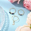 3Pcs Copper Wire Wrapped Natural Lapis Lazuli Faceted Round Bead Finger Rings for Women RJEW-JR00887-05-2