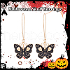 ANATTASOUL 3 Pair 3 Color Enamel Butterfly with Skull Hoop Earrings EJEW-AN0002-46-3