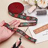   10 Yards Ethnic Style Polyester Jacquard Flower Ribbon OCOR-PH0004-86B-3