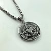 Stylish Stainless Steel Heart Compass Pendant Punk Necklaces for Men RK6360-3