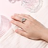 Flower Brass Micro Pave Clear Cubic Zirconia Cuff Ring Settings KK-D378-32P-5