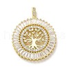 Brass Micro Pave Cubic Zirconia Pendants KK-K355-18G-1
