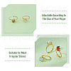 FIBLOOM  3pcs 3 styles Brass Adjustable Ring Findings FIND-FI0001-06G-5