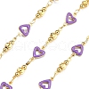Brass Heart Link Chains KK-D368-03G-G-1
