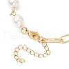 2Pcs 2 Styles Bowknot Aluminium Twisted Curb Chains Bracelet & Brass Paperclip & Shell Pearl Chains Bracelet Set for Women BJEW-JB11601-5