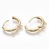 Brass Huggie Hoop Earring Findings KK-T055-026G-NF-3