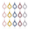 50Pcs 5 Colors 430 Stainless Steel Filigree Pendants STAS-PJ0001-15-2