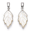Brass Pave Shell Pendants KK-G497-06P-1