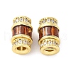 Brass Micro Pave Cubic Zirconia Screw Clasps KK-Z078-41G-1