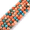 Synthetic Ocean White Jade Round Bead Strands G-M165-6mm-04-2