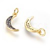 Brass Micro Pave Cubic Zirconia Charms ZIRC-G150-12A-2