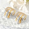 304 Stainless Steel Two Tone Shell Shape Stud Earrings EJEW-M073-12PG-4