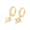 Star Dangle Huggie Hoop Earrings EJEW-A064-05G-RS-1