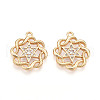 Brass Micro Pave Cubic Zirconia Pendants KK-N262-108B-G-1
