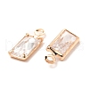 Brass Cubic Zirconia Charms ZIRC-K087-03KCG-2