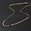 Brass Cable & Flat Sequin Chains Necklaces for Women NJEW-D302-40G-3