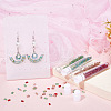 CREATCABIN 400Pcs 4 Colors 2-Hole Transparent Glass Seed Beads SEED-CN0001-21-4