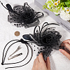 Gauze Feather Flower Hair Bands for Women OHAR-WH20002-05-3