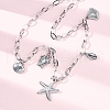 Summer Beach 304 Stainless Steel Starfish Shell Shaped Bib Necklaces NJEW-R026-17P-2