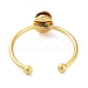 Brass Open Cuff Ring Components KK-Q799-01G-02-3