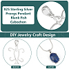 BENECREAT 2Pcs 925 Sterling Silver Prongs Pendant Blank Fish Cabochon Settings STER-BC0002-60P-4