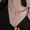 Teardrop Brass Pave Clear Cubic Zirconia Pendant Necklaces for Women FS-WGA1EE7-01-4